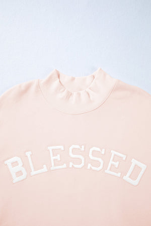 Blessed Embroidered Mock Sweatshirt