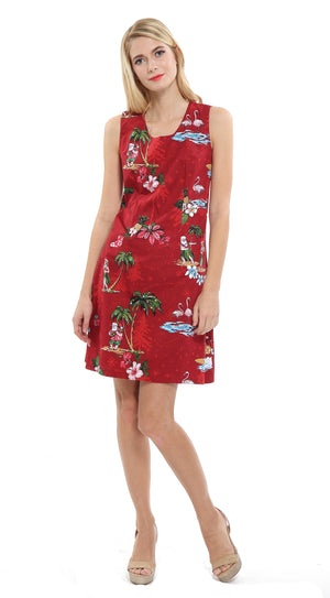 Women's Tank Fit Dress in Christmas Santa Red