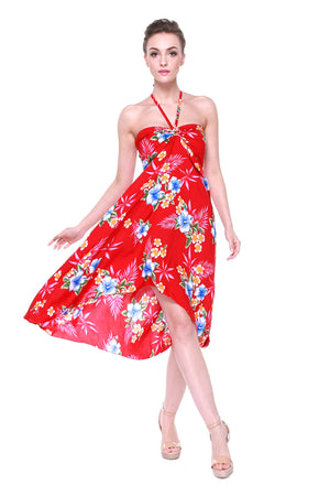 Women's Butterfly Dress in Hibiscus Red