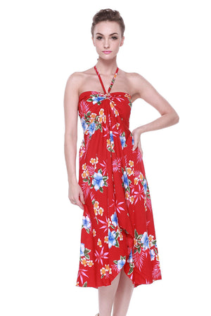 Women's Butterfly Dress in Hibiscus Red
