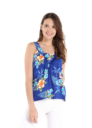 Women's Tank Top in Hibiscus Blue