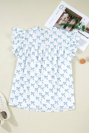Melody Short Sleeve Bow PLUS Top