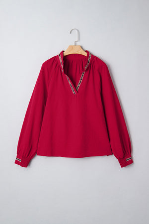 Eve Jacquard Print Textured Blouse
