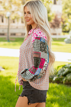 Solirina Shoulder Bubble Sleeve Blouse
