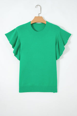 Alexis Ruffle Short Sleeve Sweater