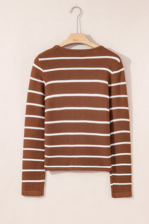 Lilly Striped Knit Cardigan Sweater