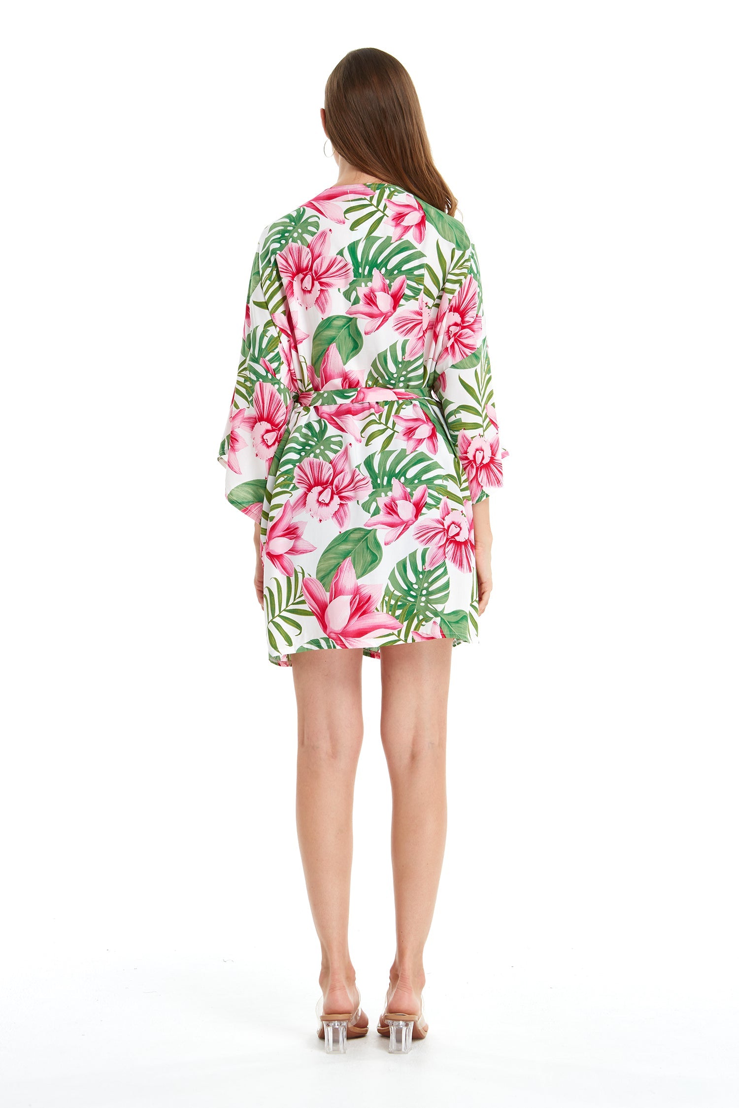 Women's Lightweight Kimono in Lotus Orchid White
