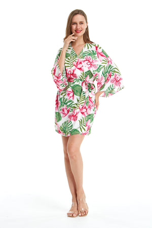 Women's Lightweight Kimono in Lotus Orchid White