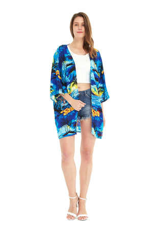 Women's Lightweight Kimono in Sunset Blue