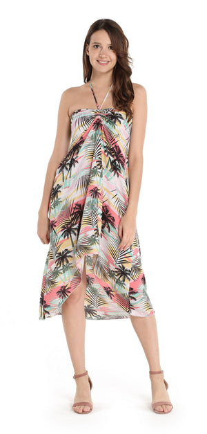 Women's Butterfly Dress in Neon Pastel Sunset