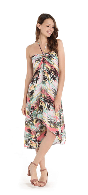 Women's Butterfly Dress in Neon Pastel Sunset