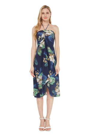 Women's Butterfly Dress in Pineapple Garden Navy