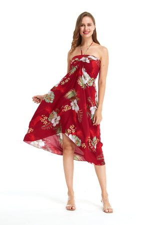 Women's Butterfly Dress in Pineapple Garden Red