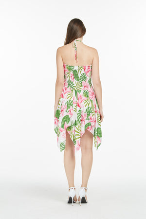 Women's Fairy Uneven Bottom Luau Dress in Lotus Orchid