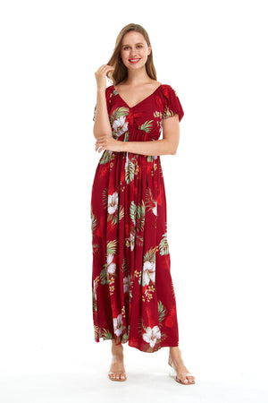 Women's Maxi Rahee Dress Pineapple Garden Red