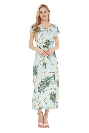 Women's Cap Sleeve Simple Dress Wispy Cereus Light Blue