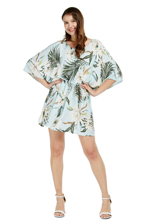 Women's Short Poncho Dress Wispy Cereus Light Blue