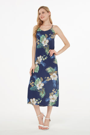 Women's Sweetheart Dress in Pineapple Garden Navy