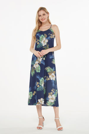 Women's Sweetheart Dress in Pineapple Garden Navy