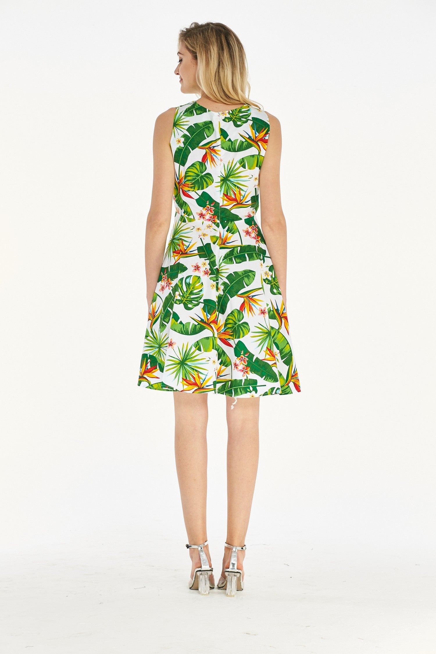 Women's Vintage Fit and Flare Dress Bird of Paradise