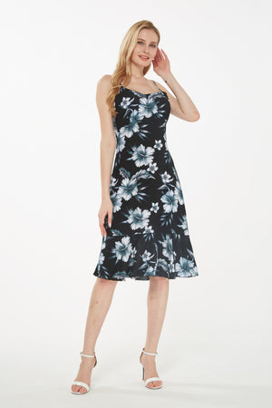 Women's Mermaid Ruffle Dress Midnight Bloom