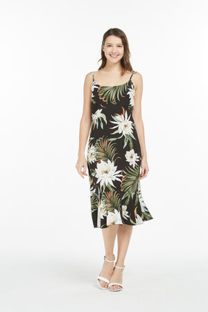 Women's Mermaid Ruffle Dress Wispy Cereus Black
