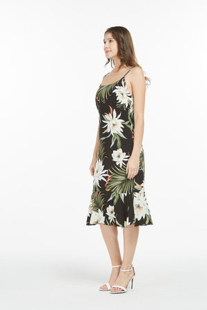 Women's Mermaid Ruffle Dress Wispy Cereus Black