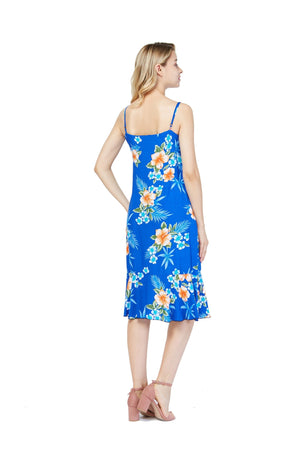 Women's Mermaid Ruffle Dress Hibiscus Blue