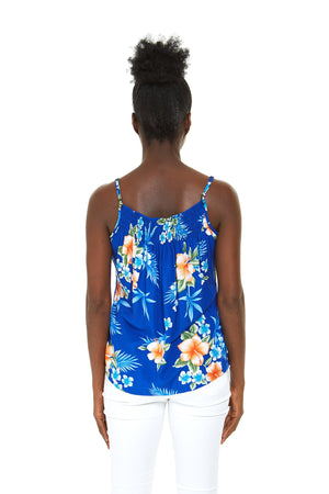 Women's Spaghetti Strap Top in Hibiscus Blue