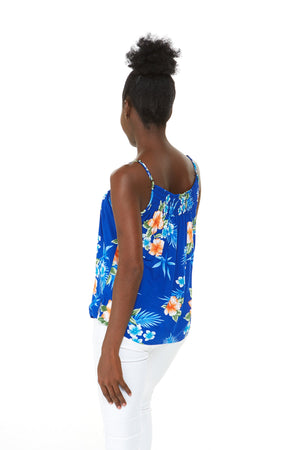 Women's Spaghetti Strap Top in Hibiscus Blue