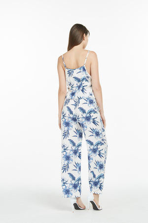 Women's Strap V with Pockets Jumpsuit in Day Dream Bloom
