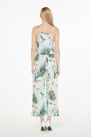 Women's Strap V with Pockets Jumpsuit in Wispy Cereus Light Blue