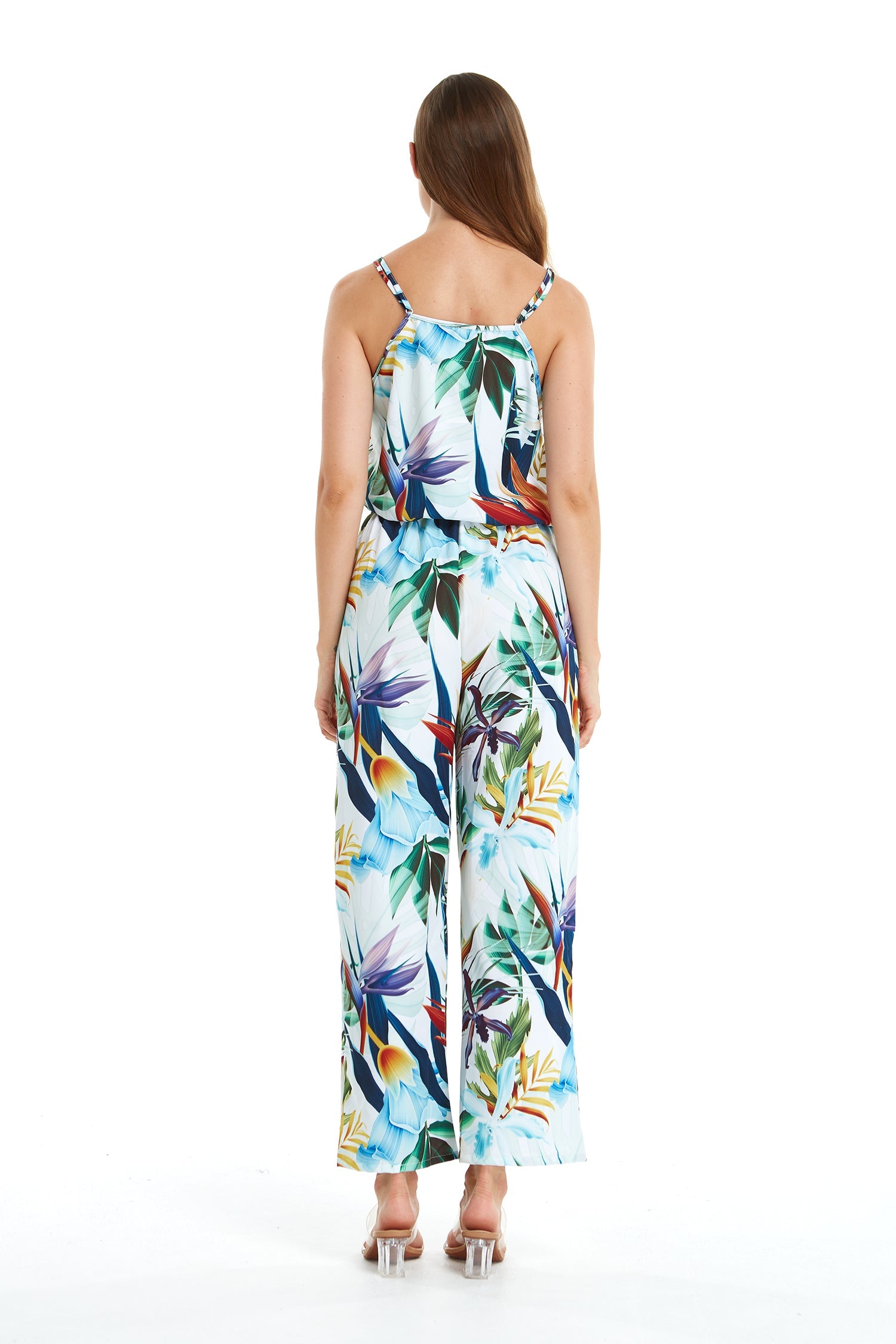 Women's Strap V with Pockets Jumpsuit in Lost in Paradise