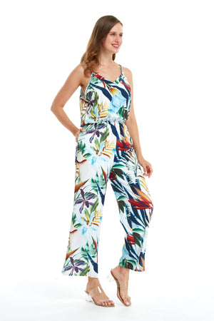 Women's Strap V with Pockets Jumpsuit in Lost in Paradise