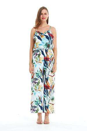 Women's Strap V with Pockets Jumpsuit in Lost in Paradise