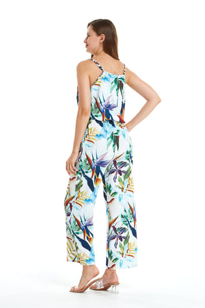 Women's Strap V with Pockets Jumpsuit in Lost in Paradise