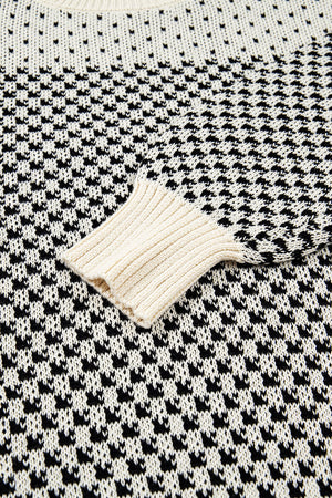 Kinley Pattern Lantern Sleeve Sweater