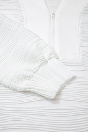 Nyomi Color Textured Zip Pullover