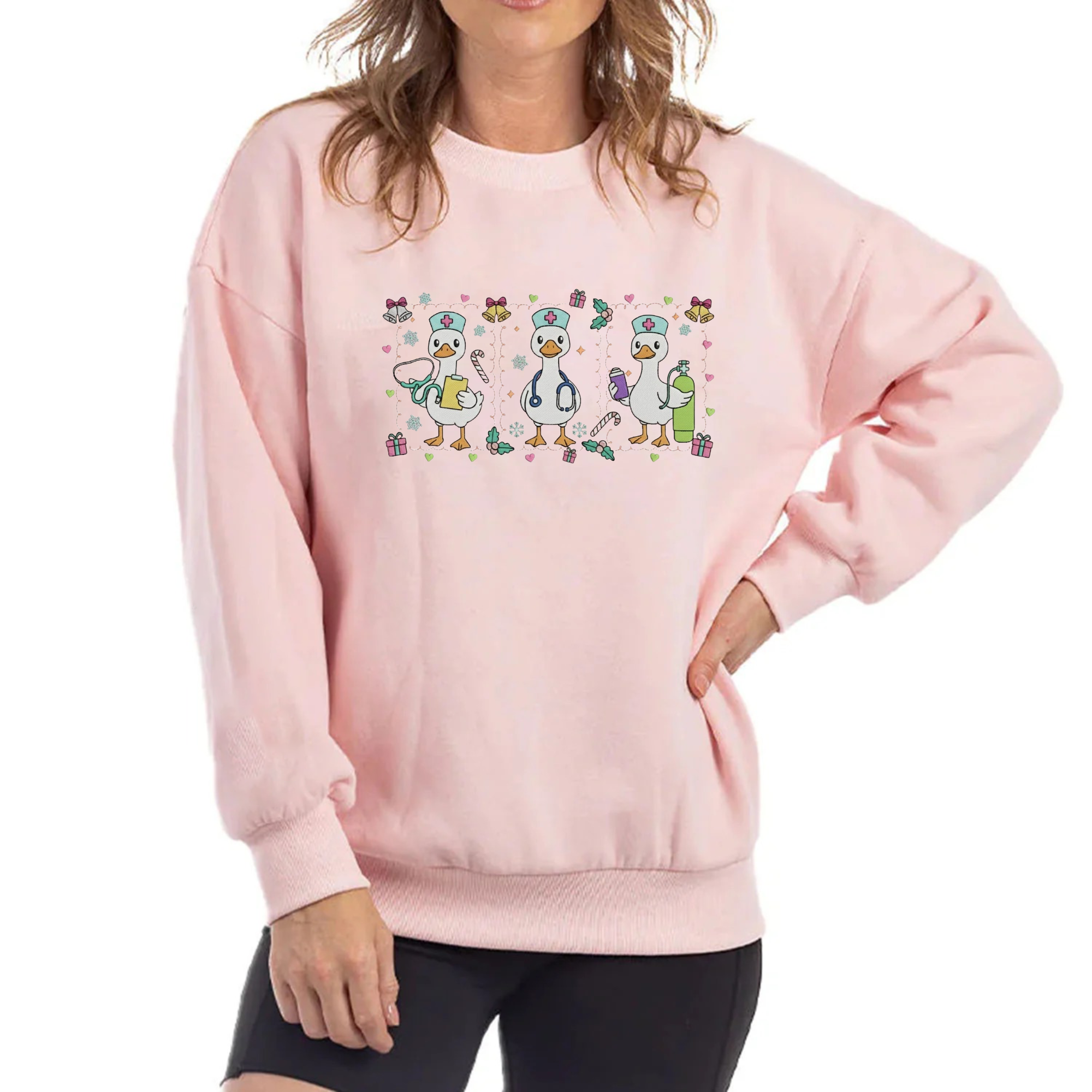 Nurse Christmas Goose Embroidery File