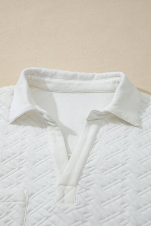 Raina Textured Collared Pullover