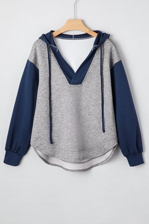 Zariyah Block Patchwork Drawstring Hoodie