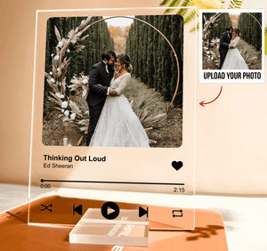 Custom Photo Your Favorite Song and Music | Personalized Gift For Couples, Valentine, Anniversary, Husband Wife, Girlfriend, Boyfriend, Her/Him | Acrylic Plaque