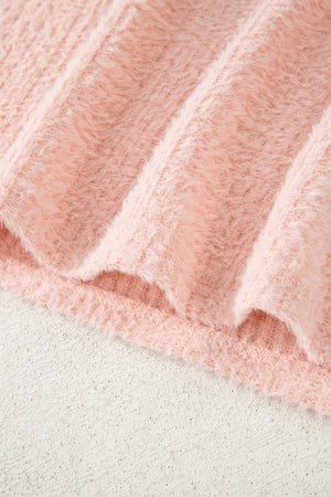 Ivy Fuzzy Ribbed Texture Long Sleeve Top