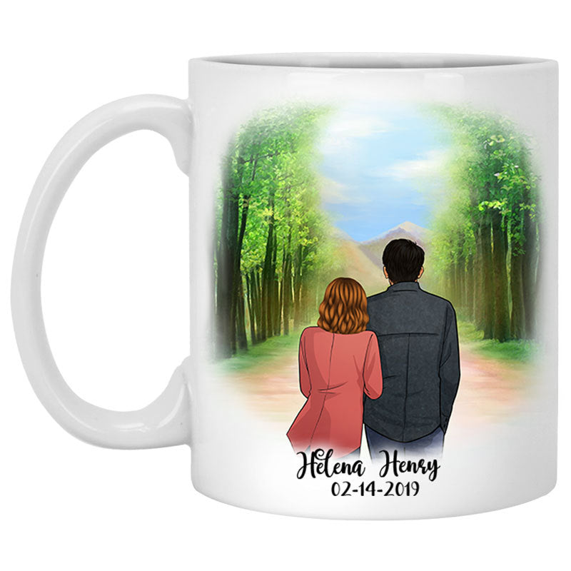 To my boyfriend Promise to encourage you and inspire you spring road customized mug, personalized Valentine's Day gift for him