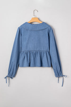 Emmy Sleeve Tied Peplum Top