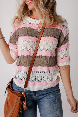 Leilani Crochet Half Sleeve Sweater