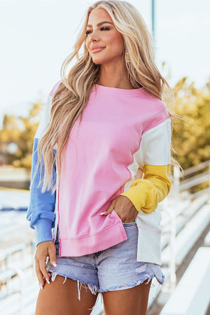 Harper Side Slits Crewneck Sweatshirt