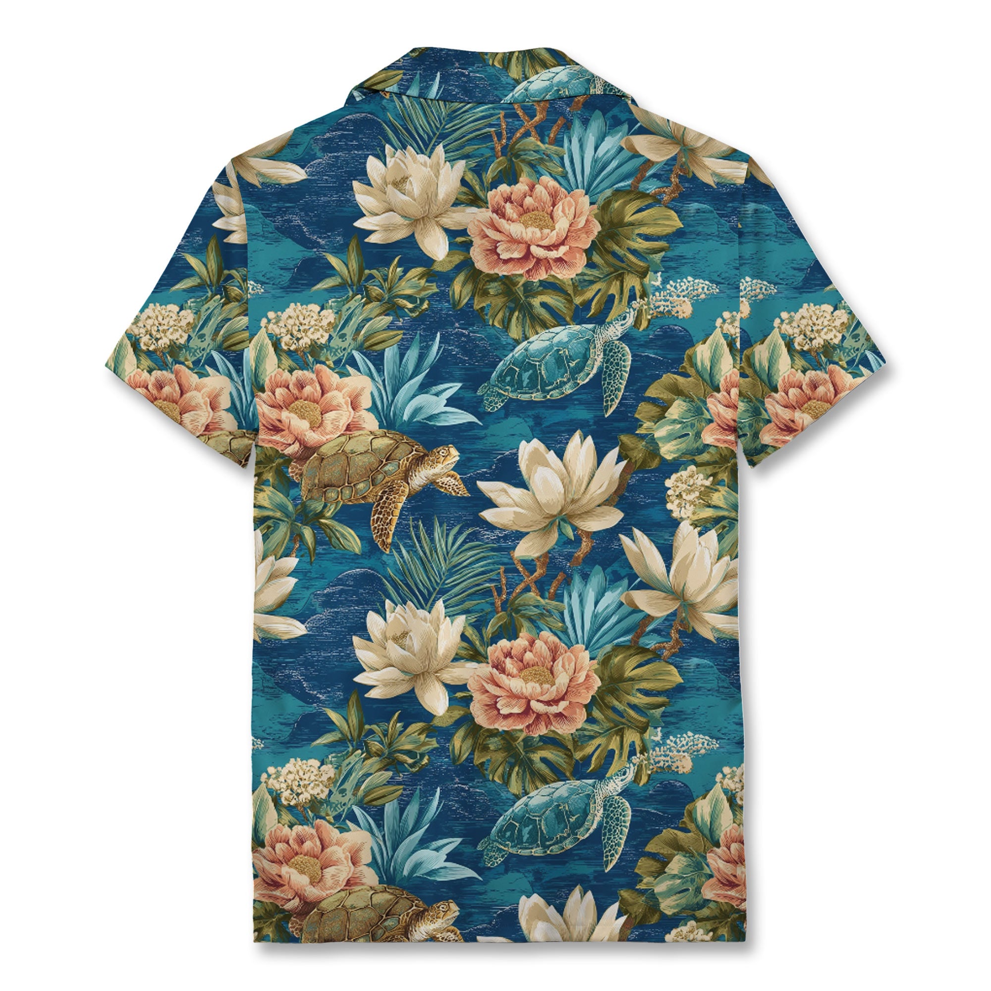 Tropical Sea Turtle Floral Hawaiian Shirt