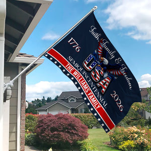 Custom Family Name Faith, Family & Freedom 250 Years of America Patriotic Banner House Flag LM32 897717