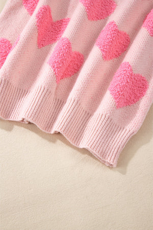 Cali Heart Jacquard Knit Sweater